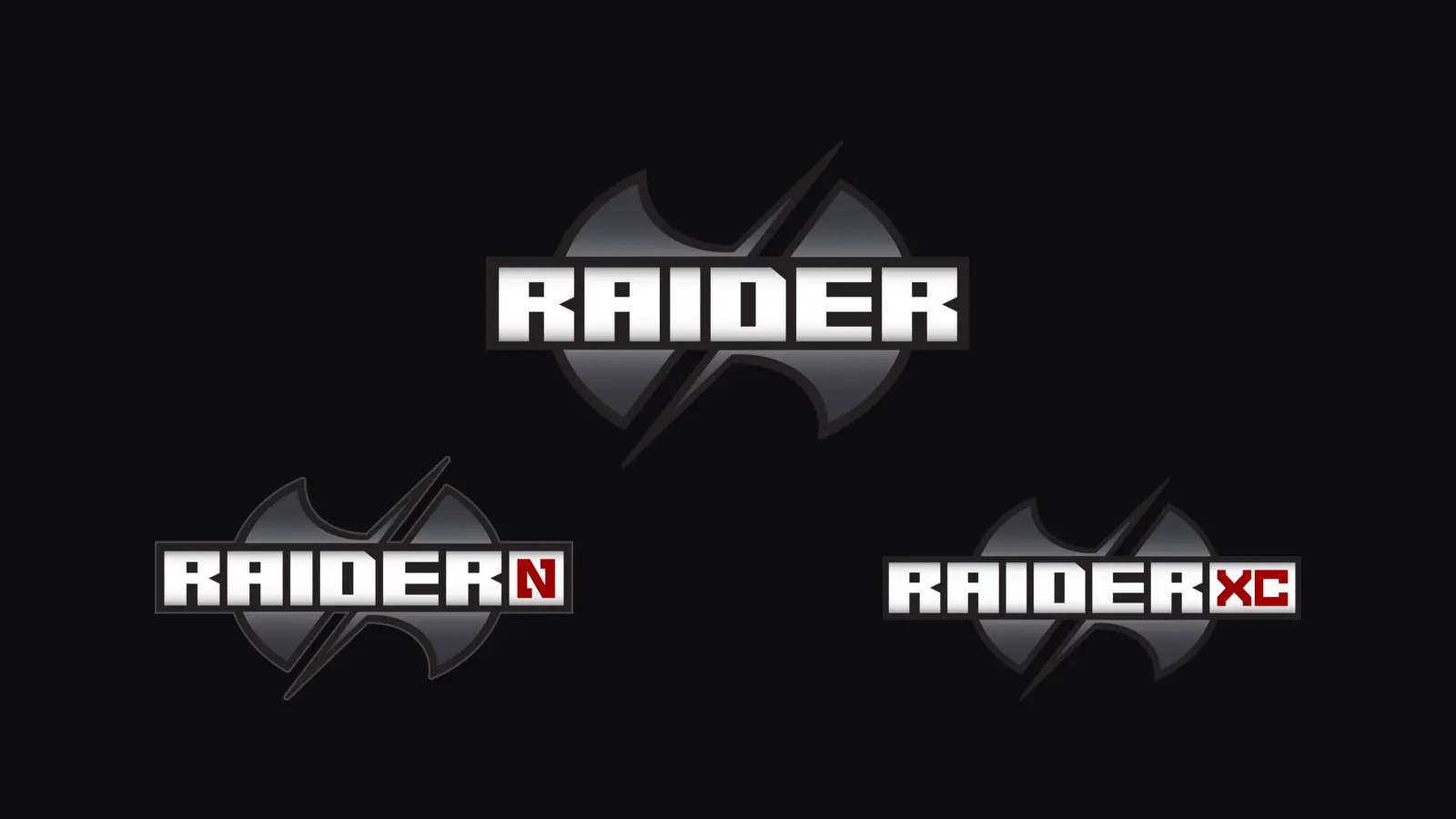 The Raider badge family, my design. Raider, XC extended cab, N narrow.