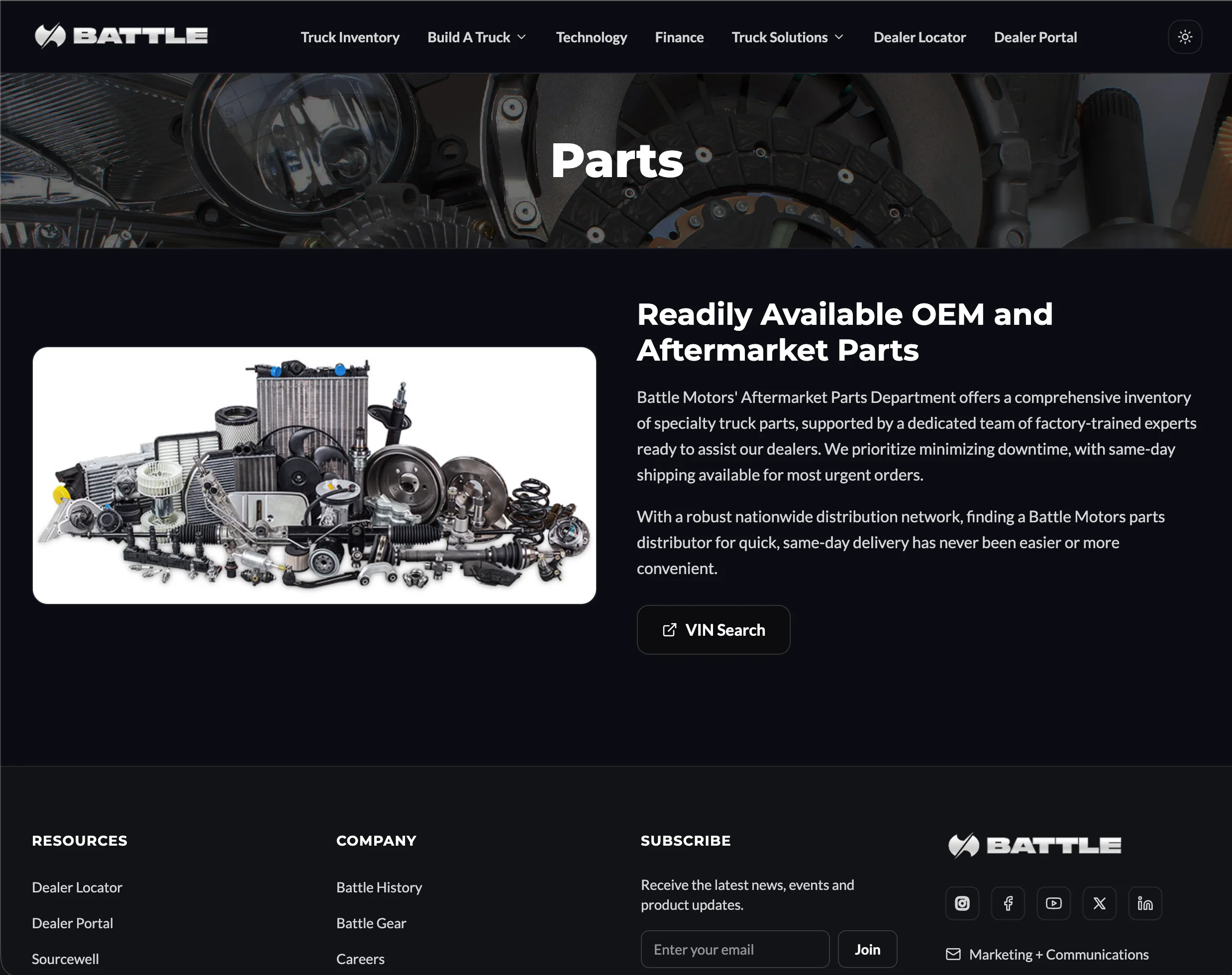 Parts — OEM & aftermarket, VIN search
