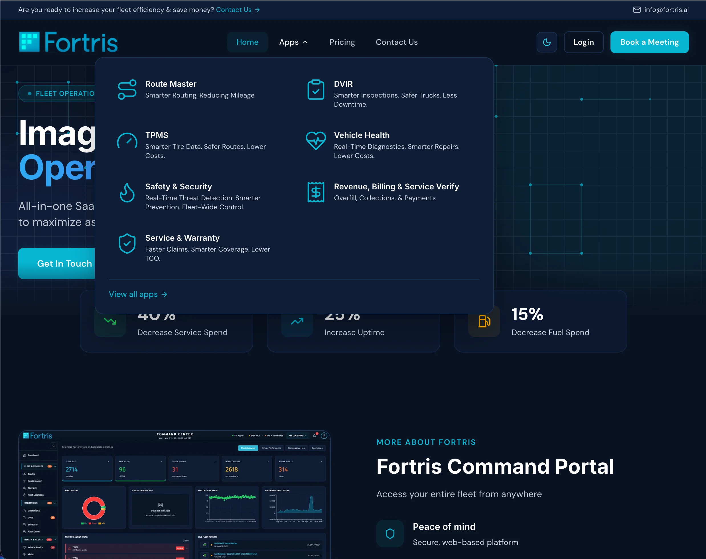 Apps mega-menu — the product suite