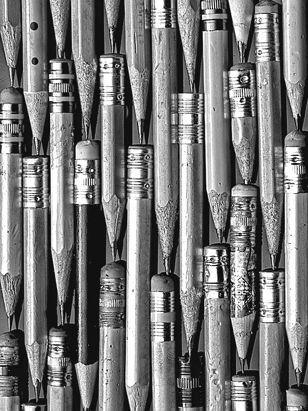 Pencils, the grayscale version that rendered on E-Ink