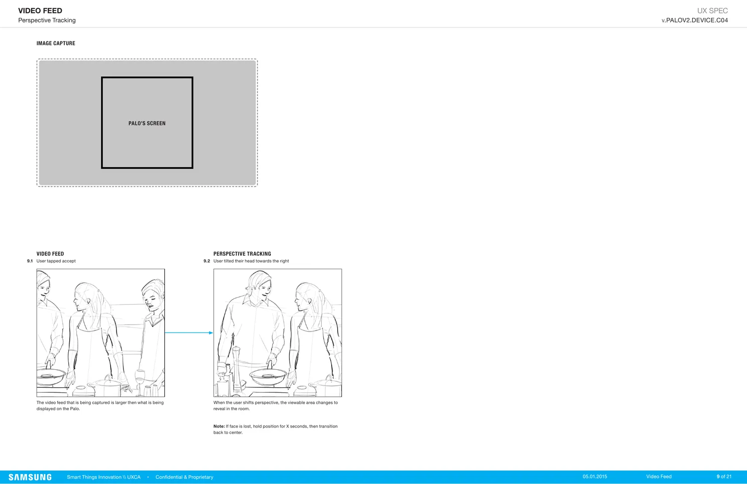 Perspective tracking, the frame follows the viewer