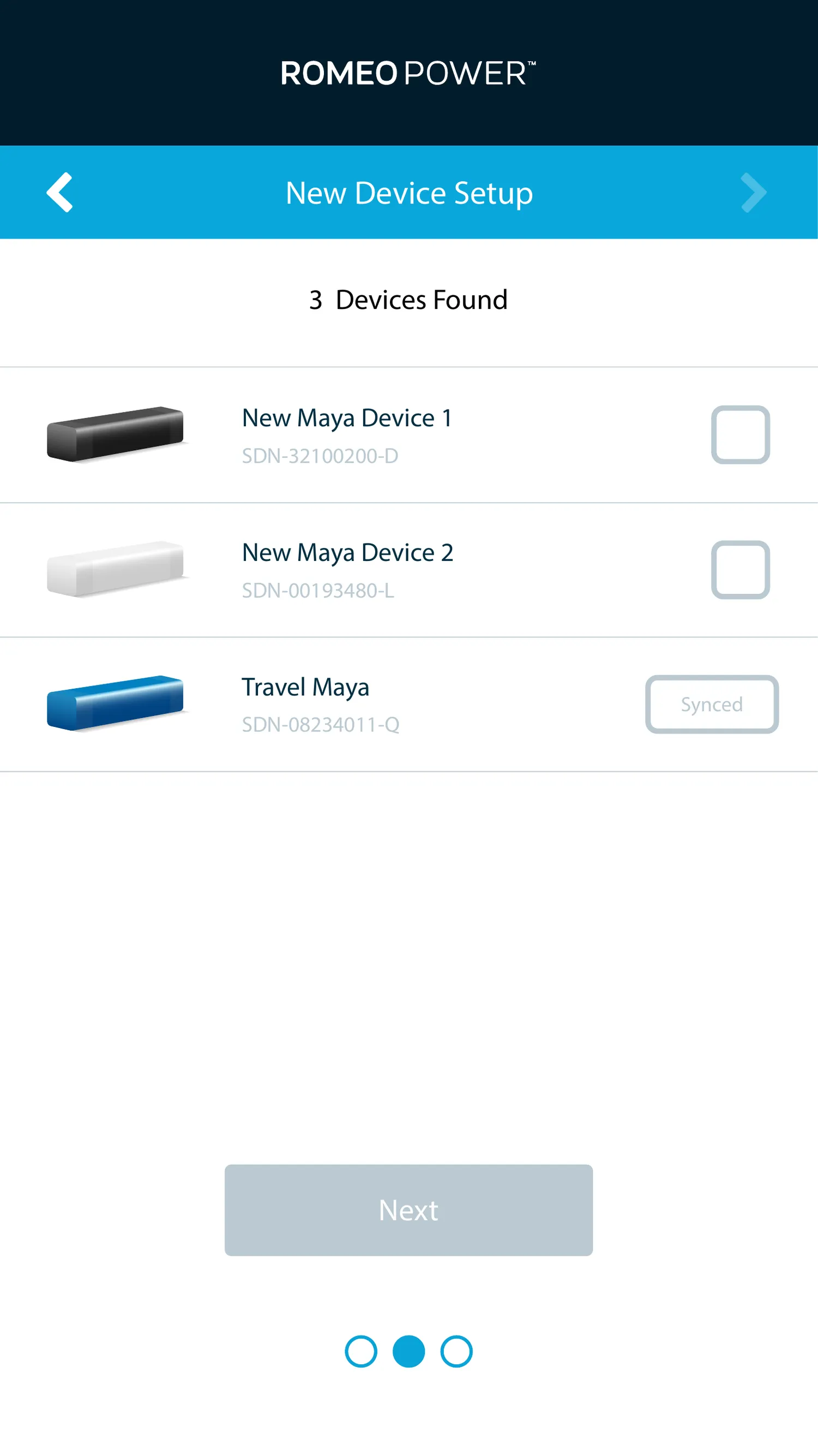 Bluetooth setup, devices found