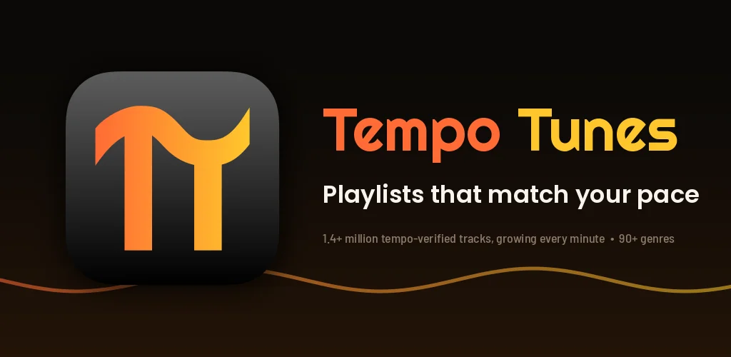 The Google Play feature graphic. 1.4+ million tempo-verified tracks, growing every minute.